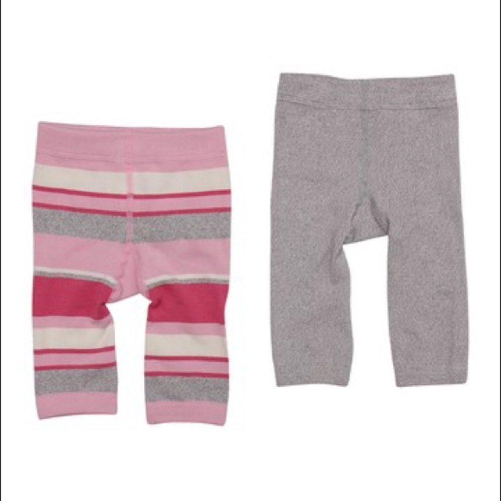Cuddle Duds pant set of two grey & pink baby girl
